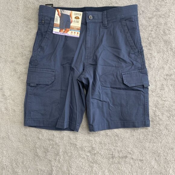NEW Copper & Oak Men's 30 Venture Ripstop Cargo Shorts Navy Blue 10" Inseam - Picture 2 of 8